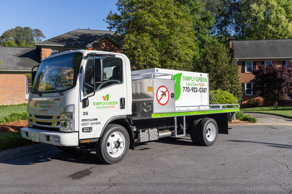 Photo of a Simply Green Lawn Care service truck